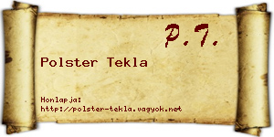 Polster Tekla névjegykártya